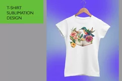Vintage Floral Book and Hummingbird T-Shirt Sublimation Product Image 4