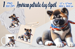 Dog with American flag clipart | USA Patriotic dog png Product Image 1