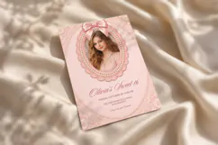 Pink Pearl Sweet 16 Invitation Template, Editable Canva Product Image 4