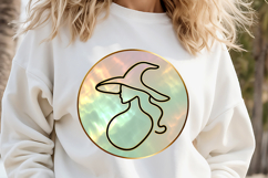 Cute witch t shirt round design png | Scary pumpkin face Product Image 2