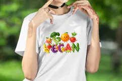 Funny Quote Go Vegan clipart | Cute sublimation design png Product Image 2