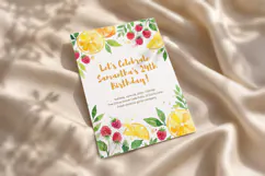 Citrus Birthday Invitation Template, Editable Canva Product Image 4
