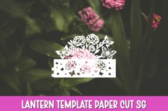Peony Flowers Lantern SVG I Floral paper cut SVG Product Image 2