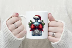 Christmas gin bottle clipart sublimation PNG| Funny clipart Product Image 4