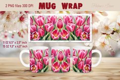 Spring flowers mug wrap sublimation | Tulips mug wrap design Product Image 1