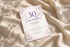 Pastel Purple Floral Bow Birthday Invitation Canva Template Product Image 4