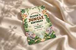 Jungle Animal Birthday Invitation Editable Canva Template Product Image 4