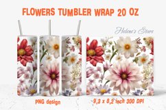 Flower tumbler png| Tumbler sublimation wrap |Floral tumbler Product Image 1