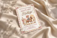 Cowgirl 1st Birthday Invitation Template, Canva Product Image 4