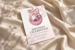 Disco Ball Birthday Invitation Canva Template Product Image 4