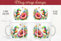Cute Hummingbird mug wraps sublimation designs |Humming bird Product Image 1