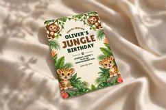 Jungle Animal Birthday Invitation Editable Canva Template Product Image 4