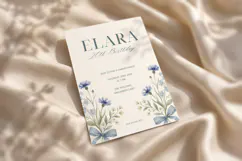 Blue Floral Birthday Invitation Template Editable Canva Product Image 4
