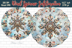 Christmas Snowflake Wind Spinner wrap sublimation design png Product Image 1