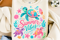 Summer Vibes Sea Turtle PNG Product Image 1