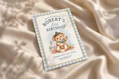 Sailor Teddy Bear Birthday Invitation Template, Canva Product Image 4