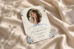 Coquette Blue Hydrangea Birthday Invitation Canva Template Product Image 4