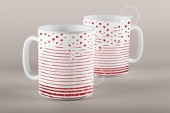 Valentine&#039;s day Mug Wrap, Heart Glitter Design, 11 &amp; 15 Oz Product Image 4
