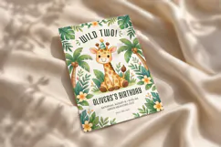 Jungle Animal Birthday Invitation Template, Editable Canva Product Image 4