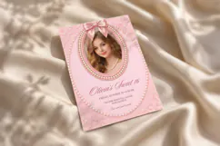 Sweet 16 Photo Invitation Template, Editable Pink Pearl Product Image 4