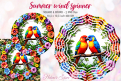 Cute birds windspinner |Lovebirds Wind spinner sublimation Product Image 1