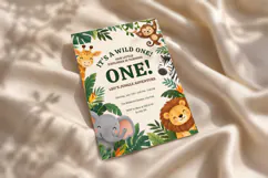 Wild One Jungle Birthday Invitation Editable Canva Template Product Image 4