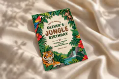 Jungle Animal Birthday Invitation Template, Editable Canva Product Image 4