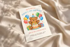 Teddy Bear Birthday Invitation Template Editable Product Image 4