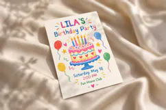Hand Drawn Birthday Invitation, Editable Canva Product Image 4