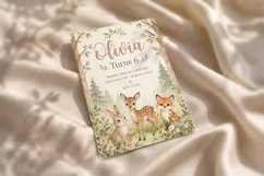 Woodland Animals Birthday Invitation Canva Template Product Image 4