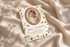 Wildflower Photo Birthday Invitation Canva Template Product Image 4