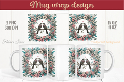 Love birds in floral round frame mug wrap 15 oz 11 oz png Product Image 1
