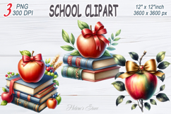 Cute School BUNDLE| Teacher sublimation design|Book &amp; apple Product Image 5