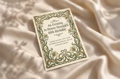 Art Nouveau Birthday Invitation Template, Canva Product Image 4