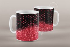 Valentine&#039;s day Mug Wrap, Heart Glitter Design, 11 &amp; 15 Oz Product Image 4