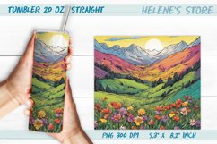 Sunrize in Spring mountains tumbler sublimation wraps Product Image 1