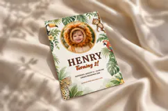 Safari Animal Birthday Invitation Template Editable Canva Product Image 4