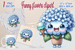Ice cream and flowers Clipart | Funny floral girly designs Product Image 1
