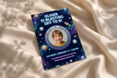 Space Birthday Invitation Canva Template Product Image 4