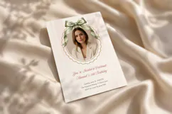 Photo Birthday Invitation Canva Template, Editable Bow Frame Product Image 4