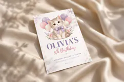 Cute Kitten Birthday Invitation, Editable Canva Product Image 4