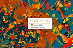 Amazonian Wildlife &amp; Tropical Botanical Seamless Pattern Product Image 7