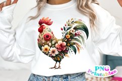 Floral Rooster PNG Product Image 1