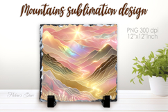 Magic mountains slate design png | Fanatsy nature landscape Product Image 1