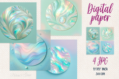 Round light blue pearl digital paper| Scrap booking graphics Product Image 1