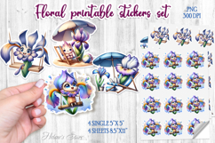 Funny flowers Sticker Design |Cute summer stickers template Product Image 1