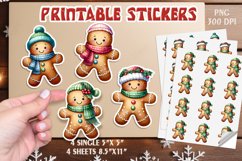 Gingerbread man Sticker | Christmas Stickers Printable Product Image 1