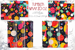 Abstract Christmas pattern straight tumbler 20oz wrap design Product Image 1
