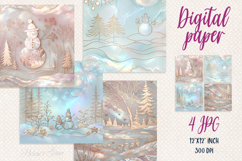 Christmas magic digital papers BUNDLE|Pink Scrap booking jpg Product Image 6