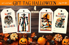 Halloween gift tags printable BUNDLE |Gift tag designs png Product Image 6